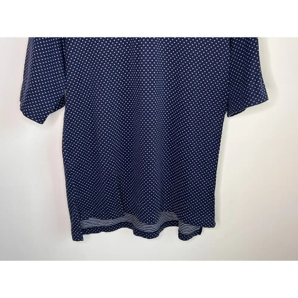 Ralph Lauren 100% Pima Cotton Short Sleeve Golf Polo Shirt Navy Men's Size Large